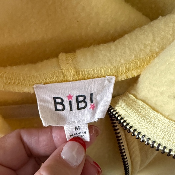 Yellow Oversized Half Zip Women's Hoodie size medium - Picture 4 of 4